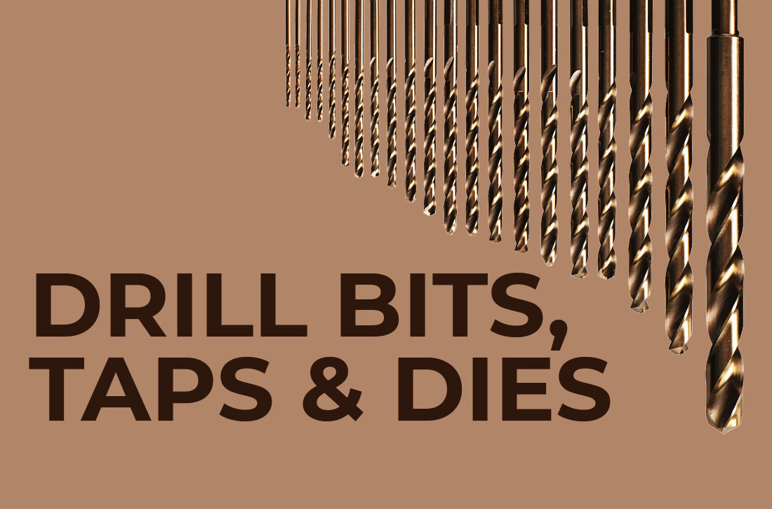 Drill Bits with dark moderate orange background