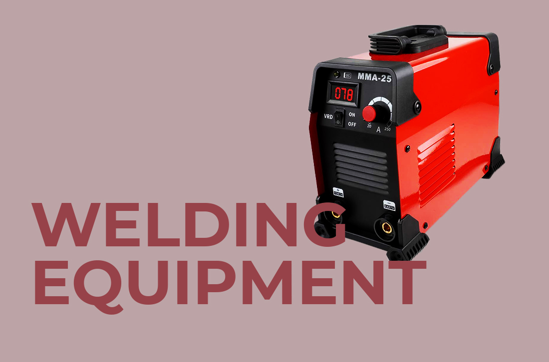 Welding Equipment with grayish red background